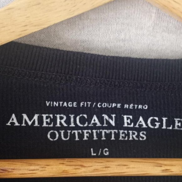 American Eagle Vintage Retro Black Large Shirt - Picture 7 of 9